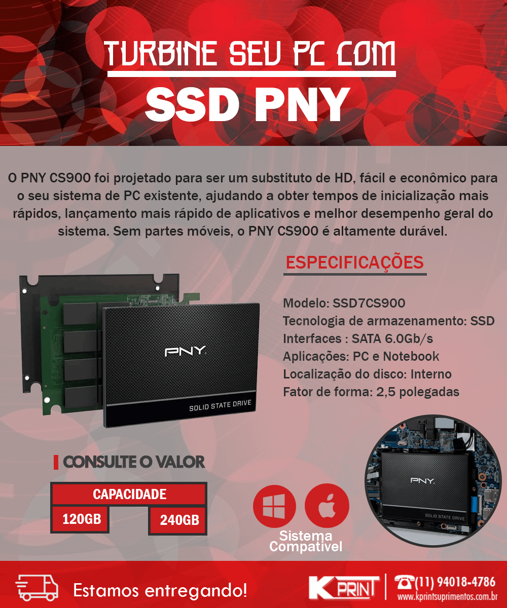 SSD PNY 120gb e 240gb - Kprint
